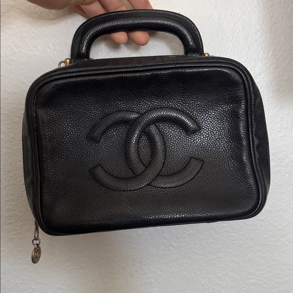 Chanel Black Caviar Vanity Case